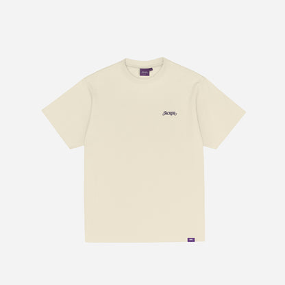 CLASSIC T-SHIRT - BEIGE & PURPLE