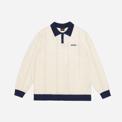 CLOSING TIME KNIT POLO - BEIGE