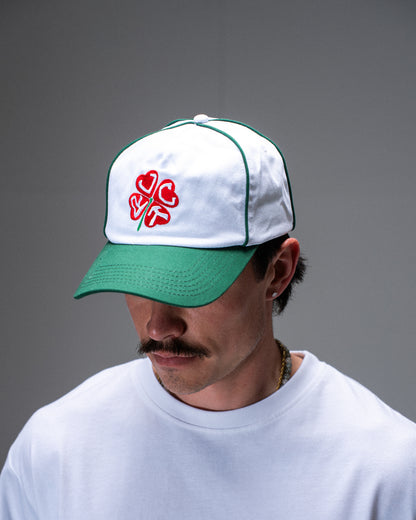 CLOVER SNAPBACK 5 PANEL WHITE & GREEN