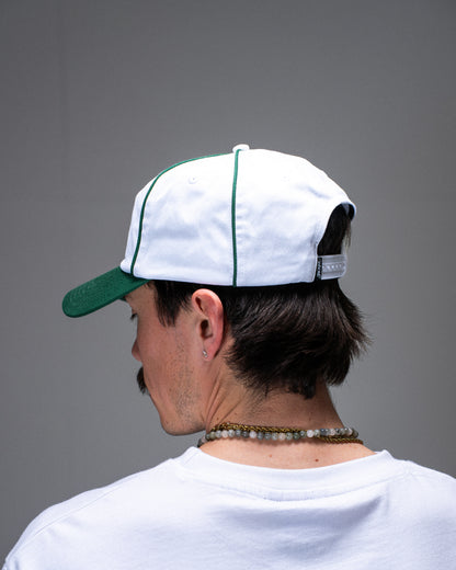 CLOVER SNAPBACK 5 PANEL WHITE & GREEN