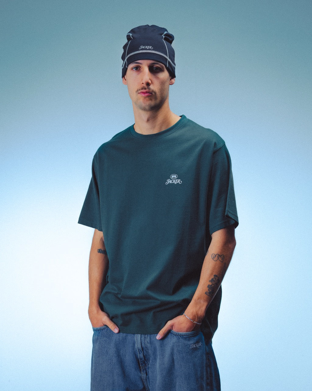 COLLECTIVE T-SHIRT - GREEN & WHITE