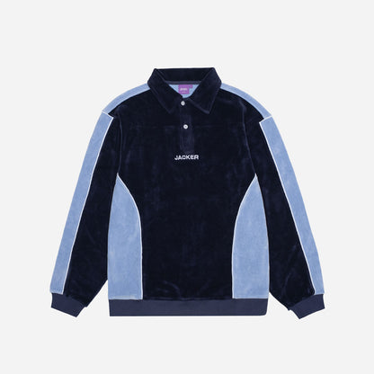 COMFY VELVET POLO - BLUE