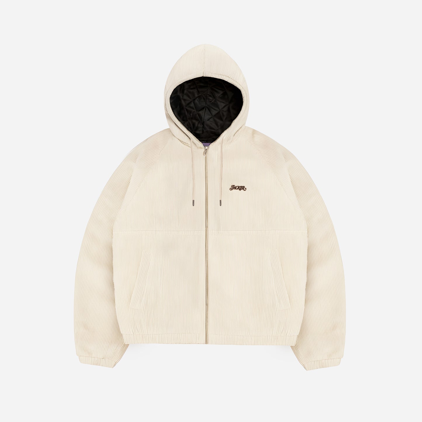 HOOD CORDUROY JACKET - BEIGE