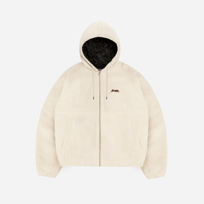 HOOD CORDUROY JACKET - BEIGE