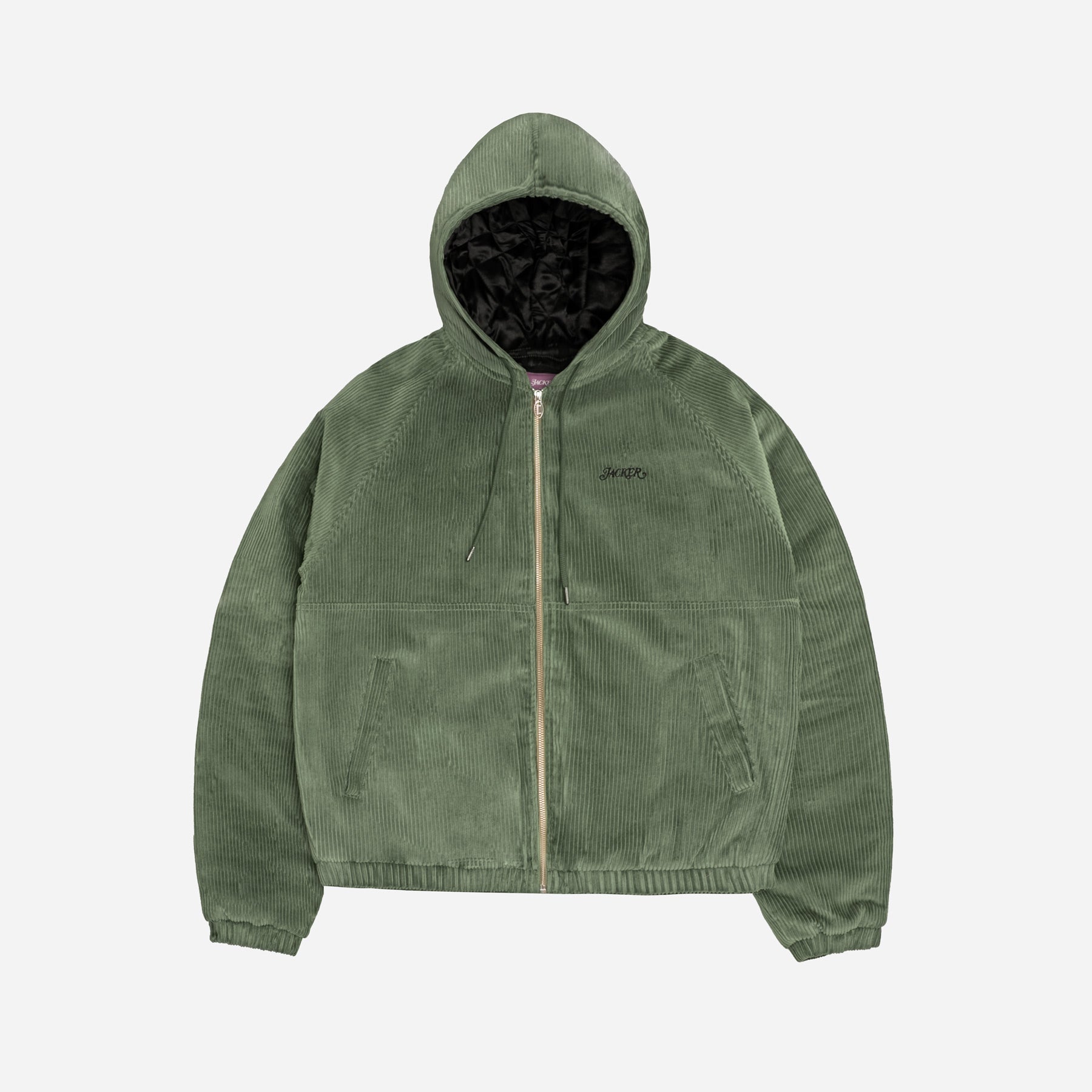HOOD CORDUROY JACKET - GREEN