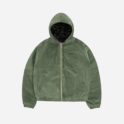 HOOD CORDUROY JACKET - GREEN