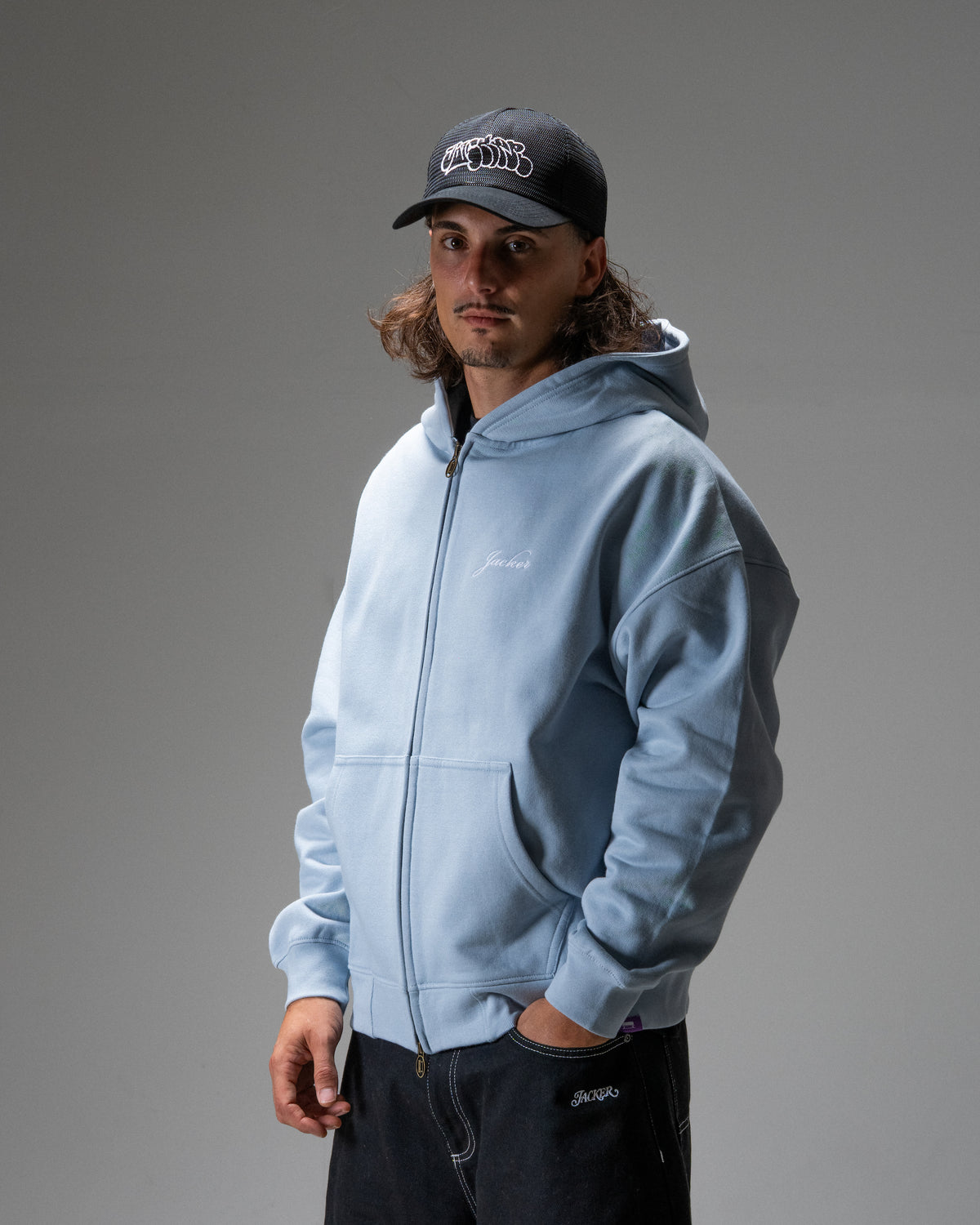 D.BIRDS COOPER HOODIE ZIP BLUE