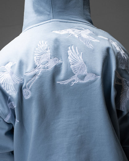 D.BIRDS COOPER HOODIE ZIP BLUE