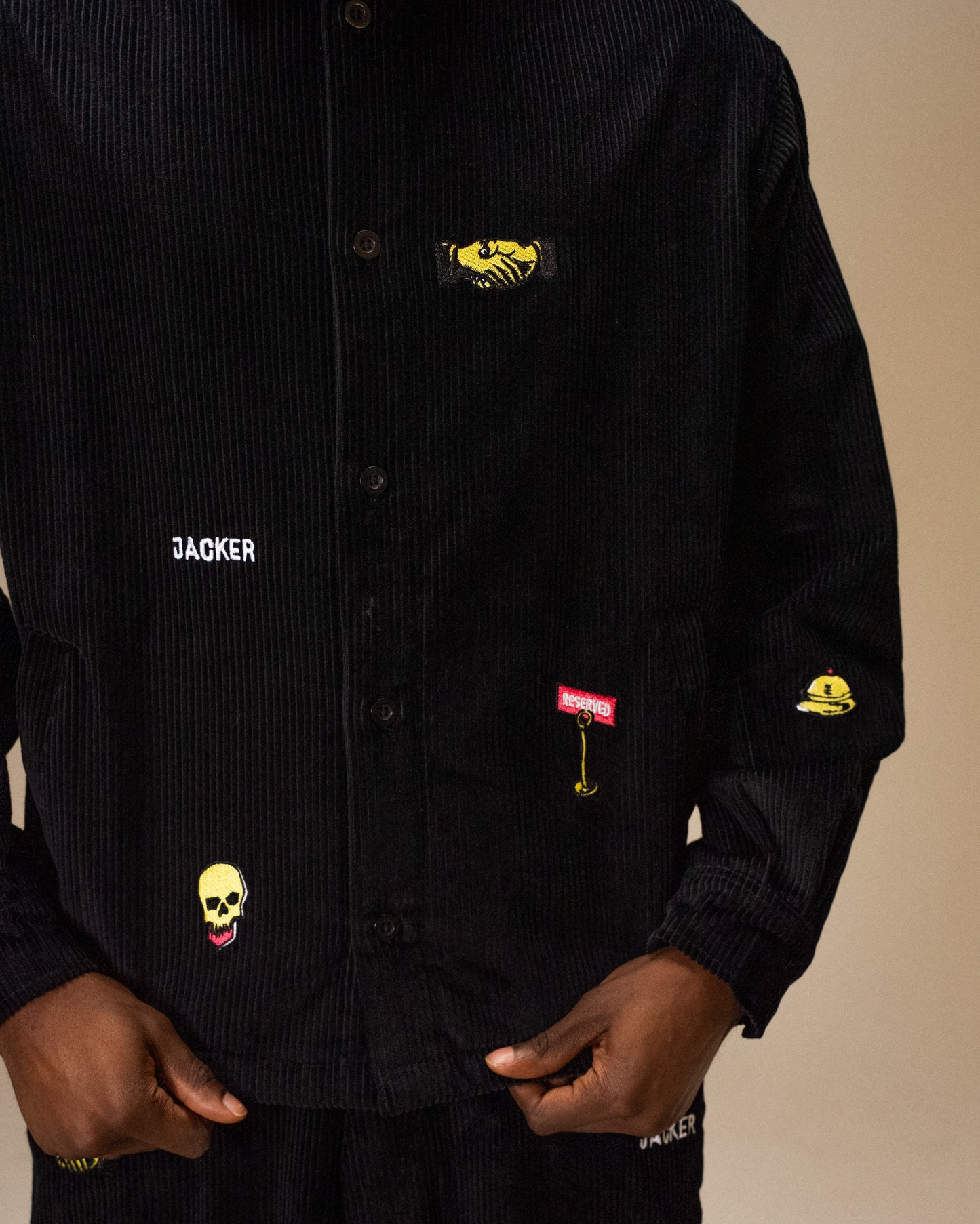 DEAL CORDUROY OVERSHIRT - BLACK