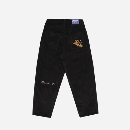 DREAM MAZE CORDOROY BAGGY PANT - BLACK