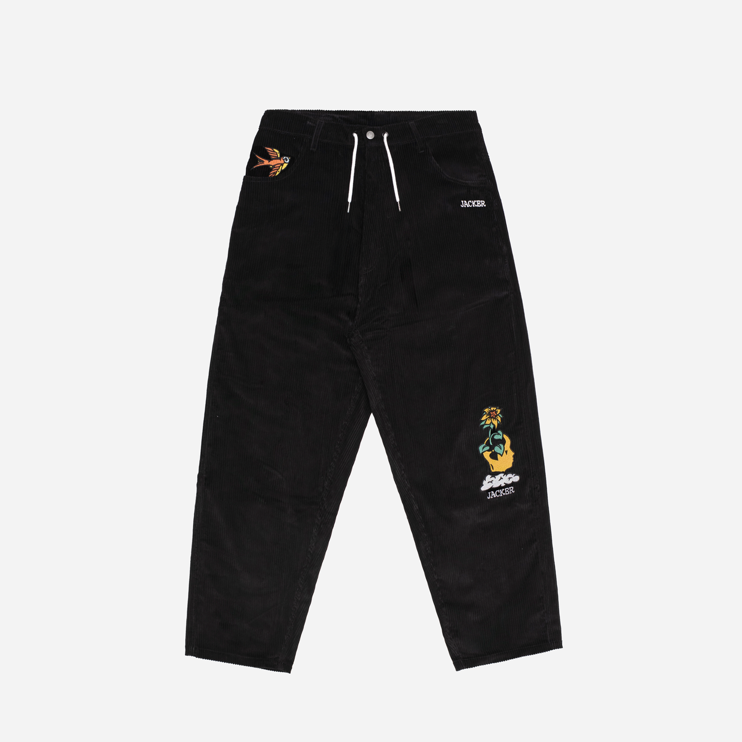 DREAM MAZE CORDOROY BAGGY PANT - BLACK