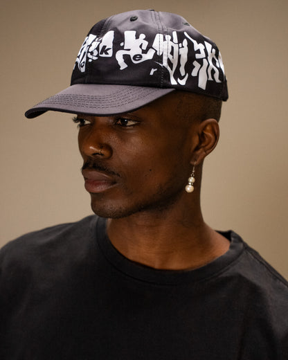 MIRROR MAZE NYLON BASEBALL CAP - BLACK