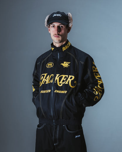 DOGGY RACING TRACK JACKET - BLACK