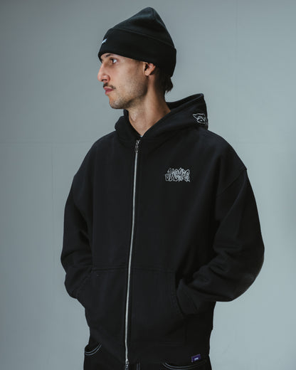 KAREN HOODIE ZIP - BLACK