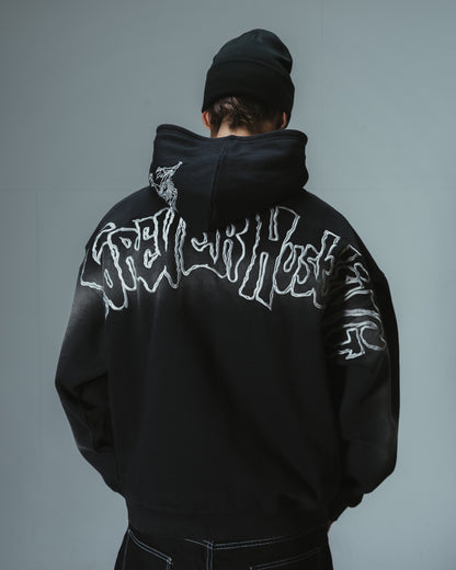 KAREN HOODIE ZIP - BLACK