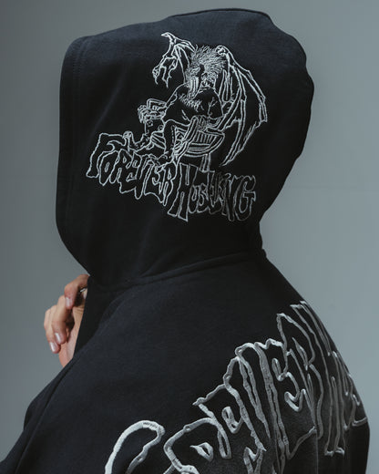 KAREN HOODIE ZIP - BLACK