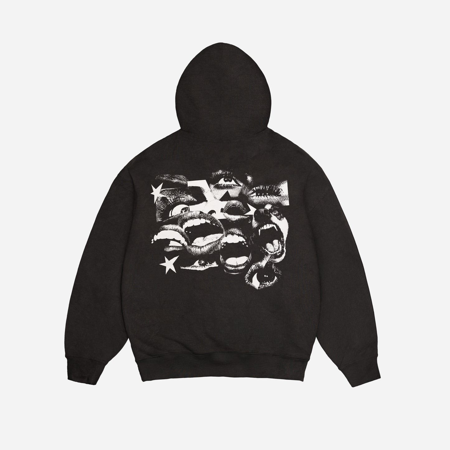 FEARLESS WASHED HOODIE ZIP - BLACK