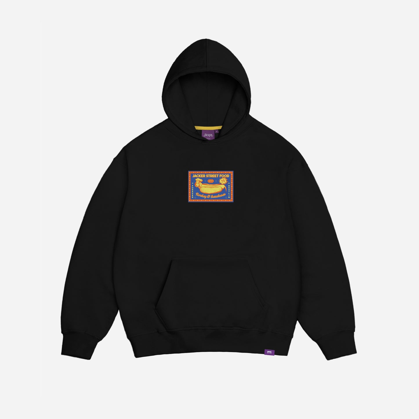 HOT DOGGY CARD HOODIE - BLACK