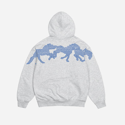 HORSE POWER ZIP HOODIE GREY