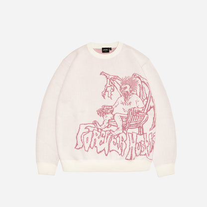 KAREN KNIT CREWNECK - WHITE