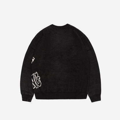 KAREN KNIT CREWNECK - BLACK