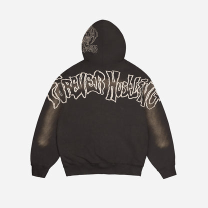 KAREN HOODIE ZIP - BLACK
