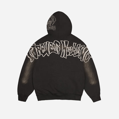 KAREN HOODIE ZIP - BLACK