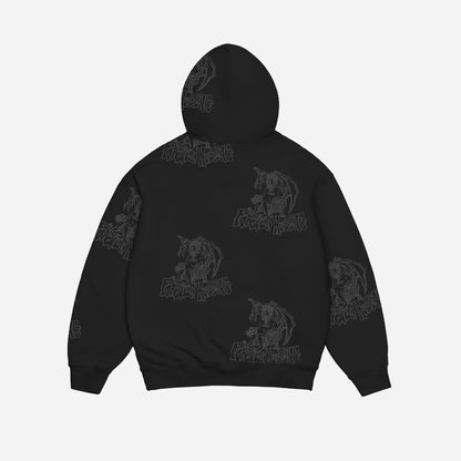 KAREN WASHED HOODIE - BLACK