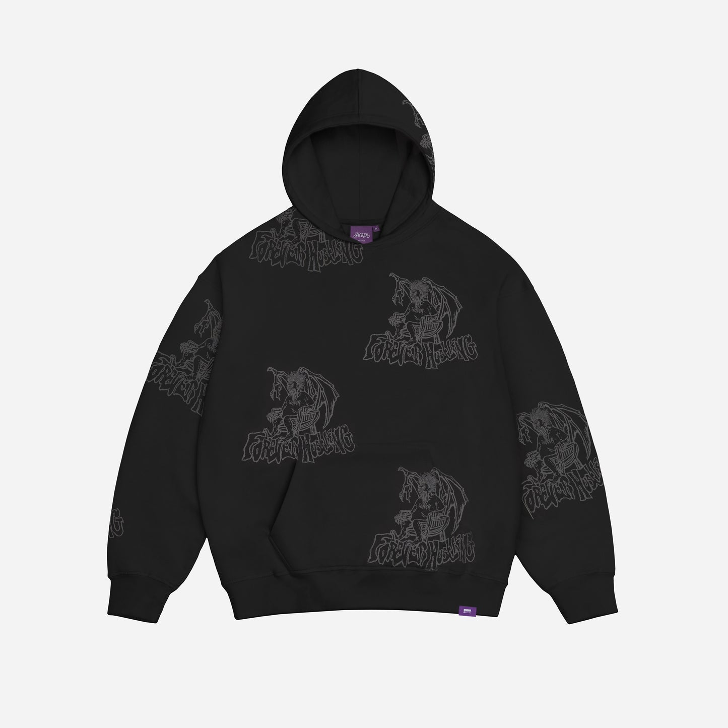 KAREN WASHED HOODIE - BLACK