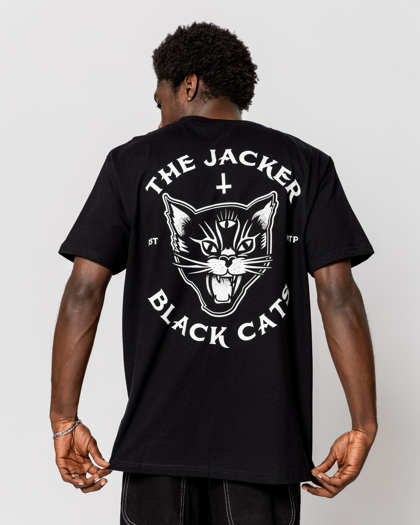 BLACK CATS - T-SHIRT - BLACK - JACKER