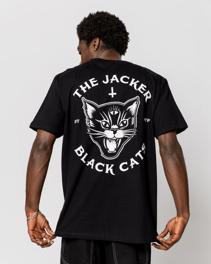 BLACK CATS - T-SHIRT - BLACK - JACKER