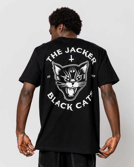 BLACK CATS - T-SHIRT - BLACK - JACKER