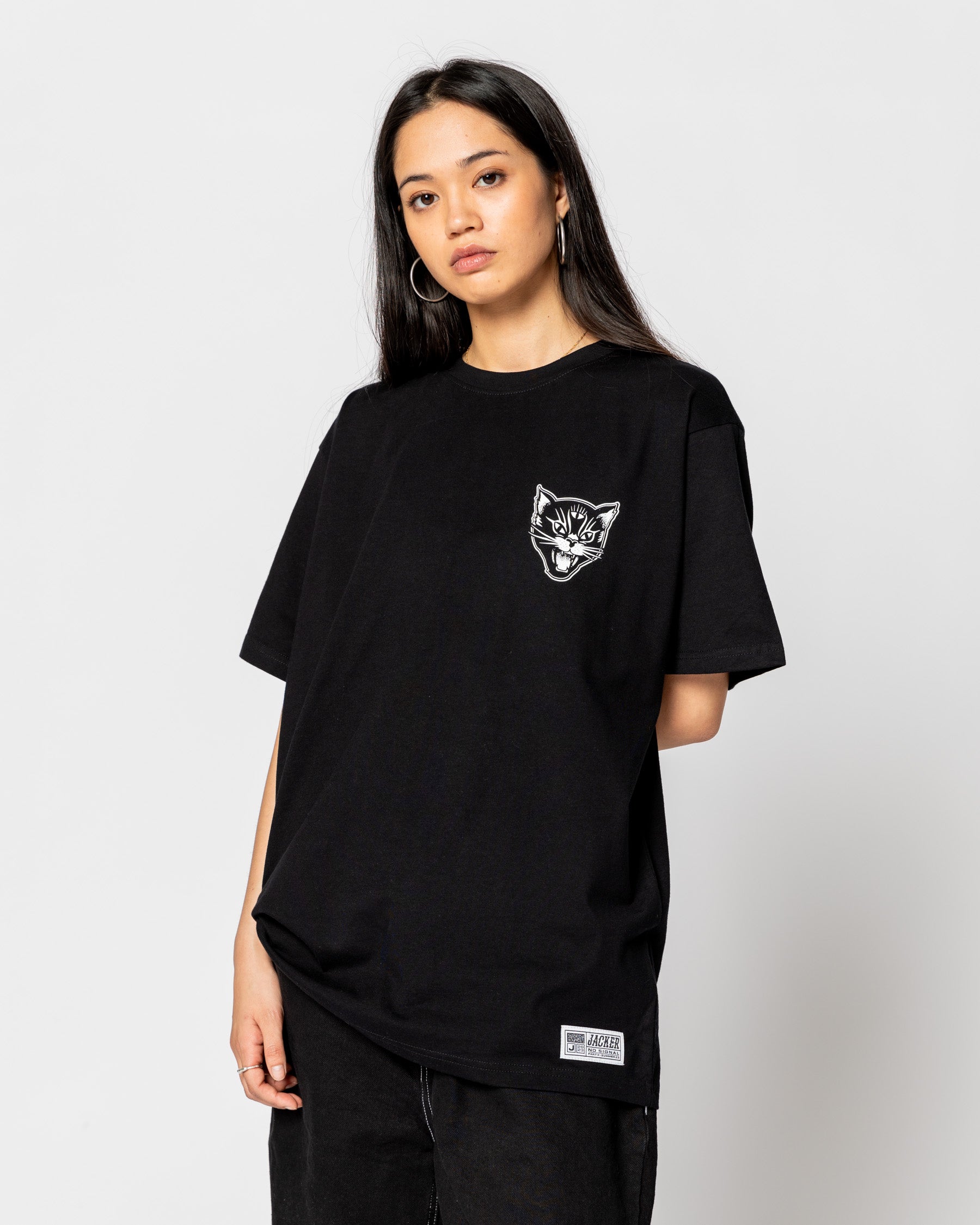 BLACK CATS - T-SHIRT - BLACK - JACKER