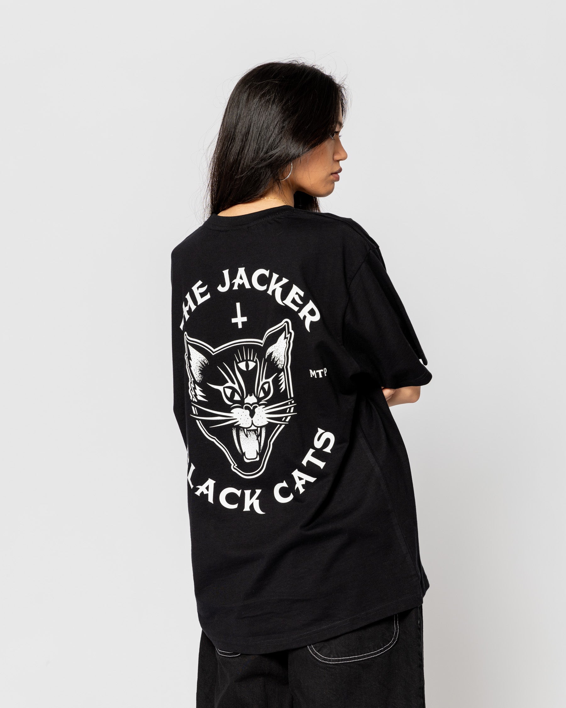 BLACK CATS - T-SHIRT - BLACK - JACKER