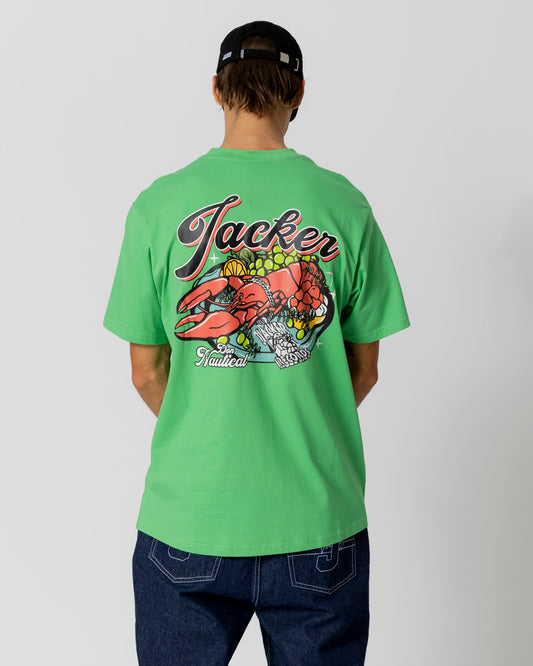 LOBSTER SERVICE T-SHIRT - GREEN - JACKER