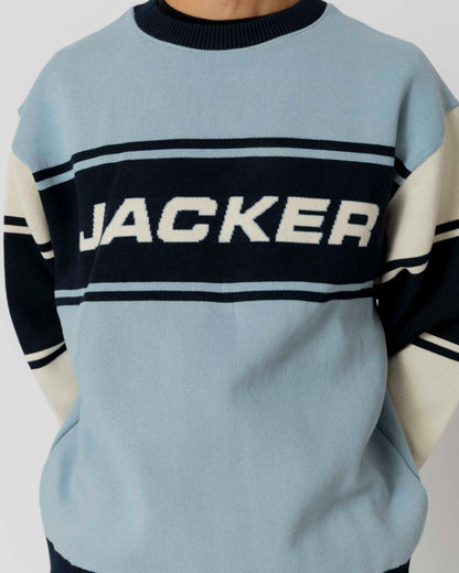 OLYMPICO KNIT CREWNECK - BLUE - JACKER