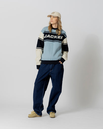 OLYMPICO KNIT CREWNECK - BLUE - JACKER