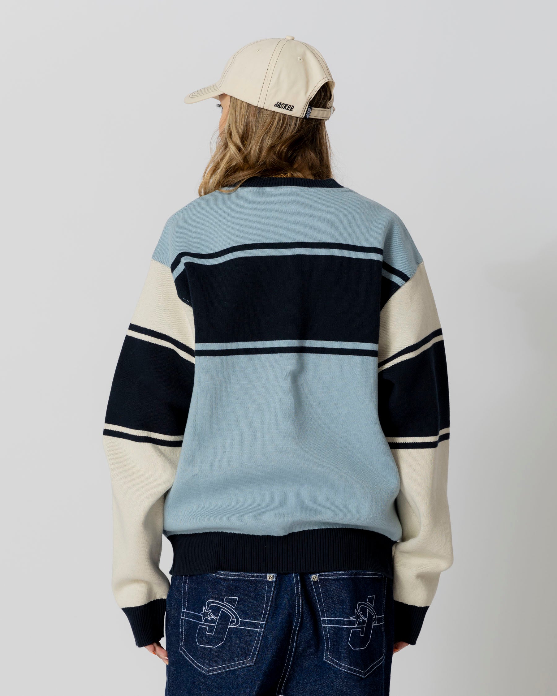 OLYMPICO KNIT CREWNECK - BLUE - JACKER