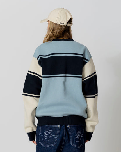 OLYMPICO KNIT CREWNECK - BLUE - JACKER