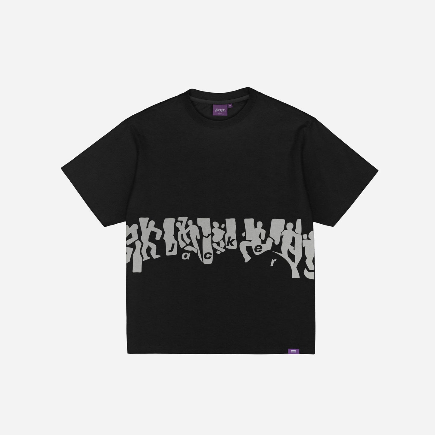 MIRROR MAZE GARMENT DYED CROP T-SHIRT - BLACK