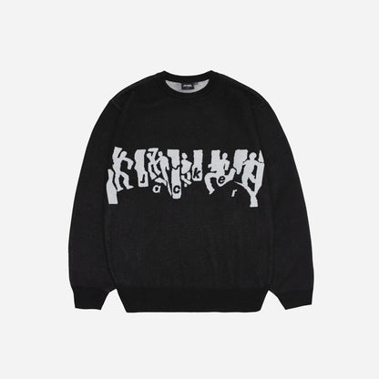 MIRROR MAZE SWEATER - BLACK