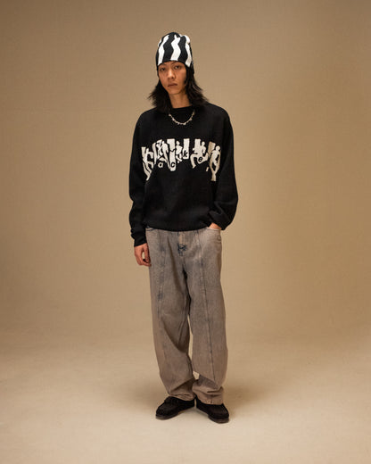 MIRROR MAZE SWEATER - BLACK