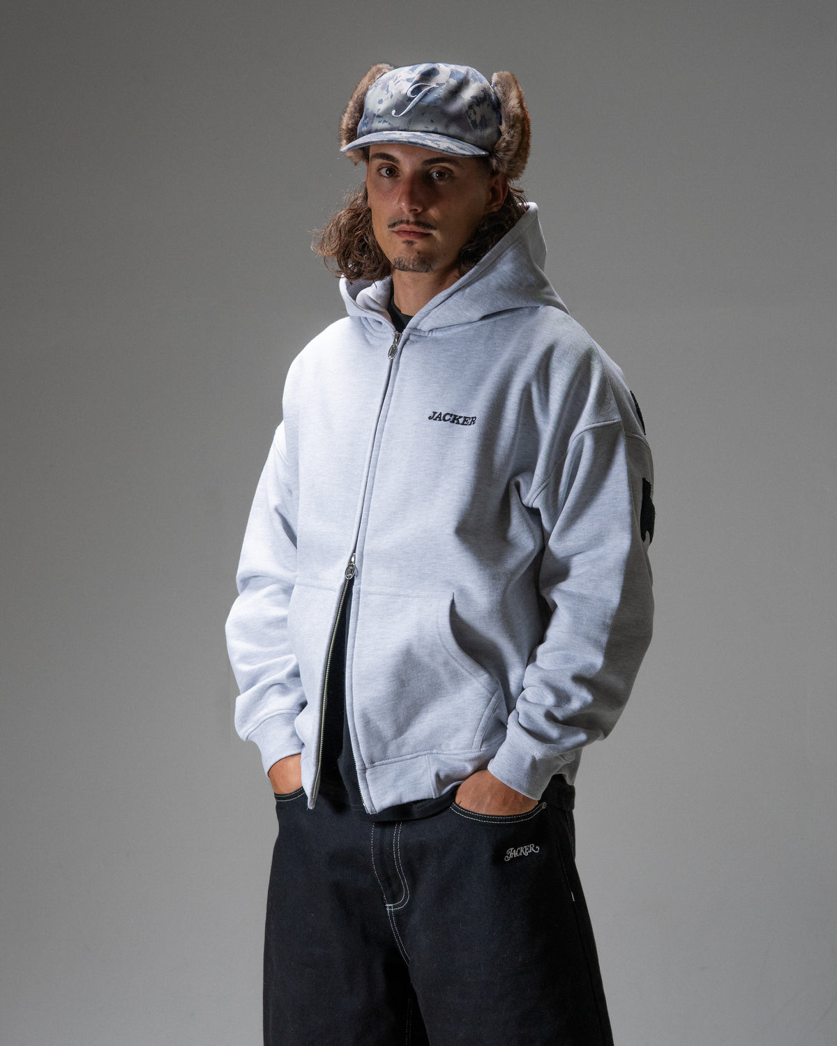 NOTORIOUS HOODIE ZIP GREY