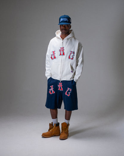 PALS FONT HOODIE ZIP WHITE