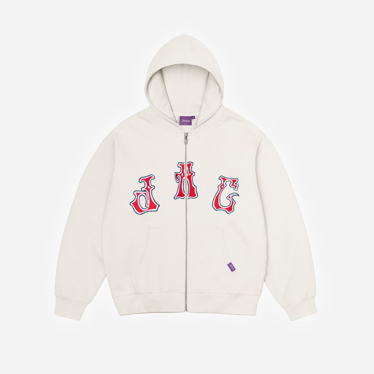 PALS FONT HOODIE ZIP WHITE
