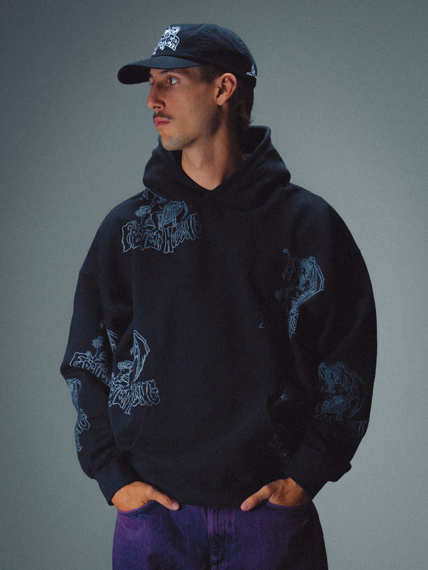 KAREN WASHED HOODIE - BLACK