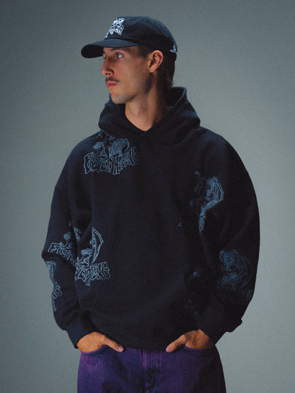 KAREN WASHED HOODIE - BLACK