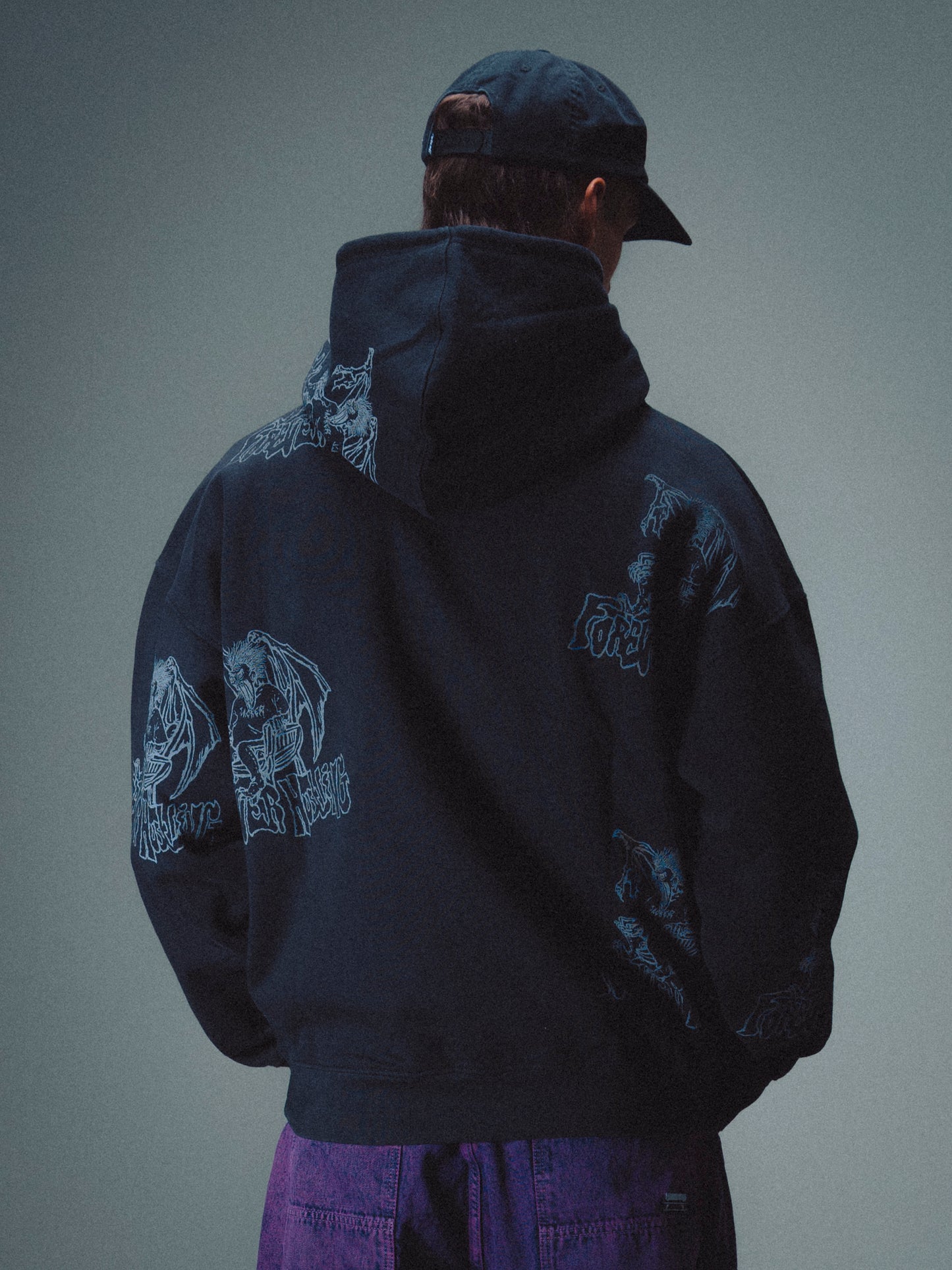 KAREN WASHED HOODIE - BLACK