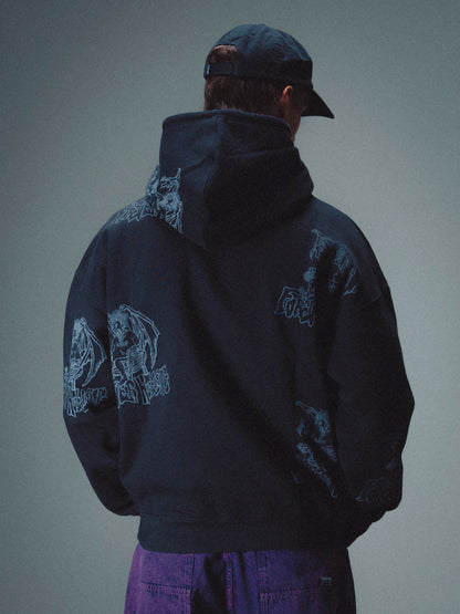 KAREN WASHED HOODIE - BLACK