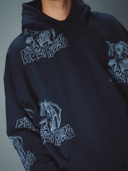 KAREN WASHED HOODIE - BLACK